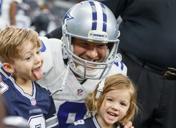 Tony Romo has two sons, 4-year-old Hawkins and 3-year-old Rivers.