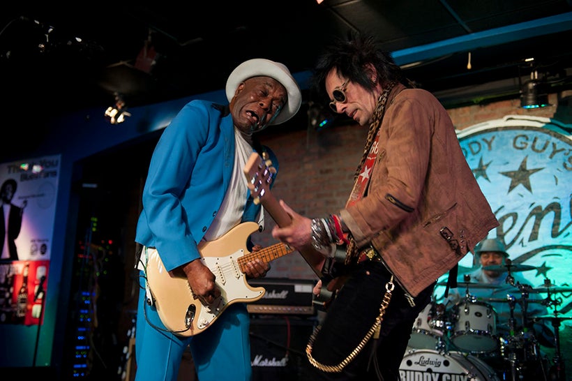 Buddy Guy and Earl Slick playing at Buddy Guy’s Legends in Chicago.