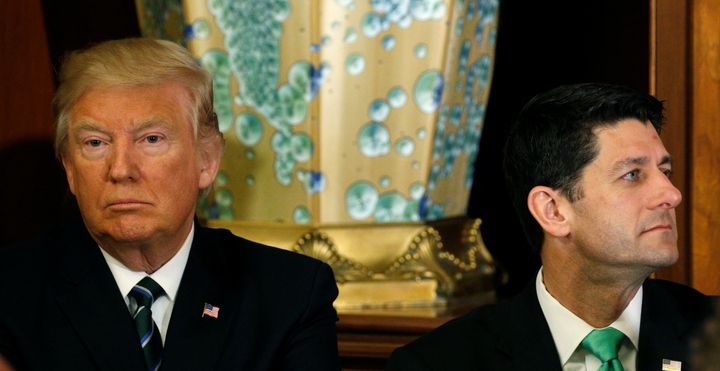 President Donald Trump and Speaker Paul Ryan at the U.S. Capitol in Washington, March 16, 2017.