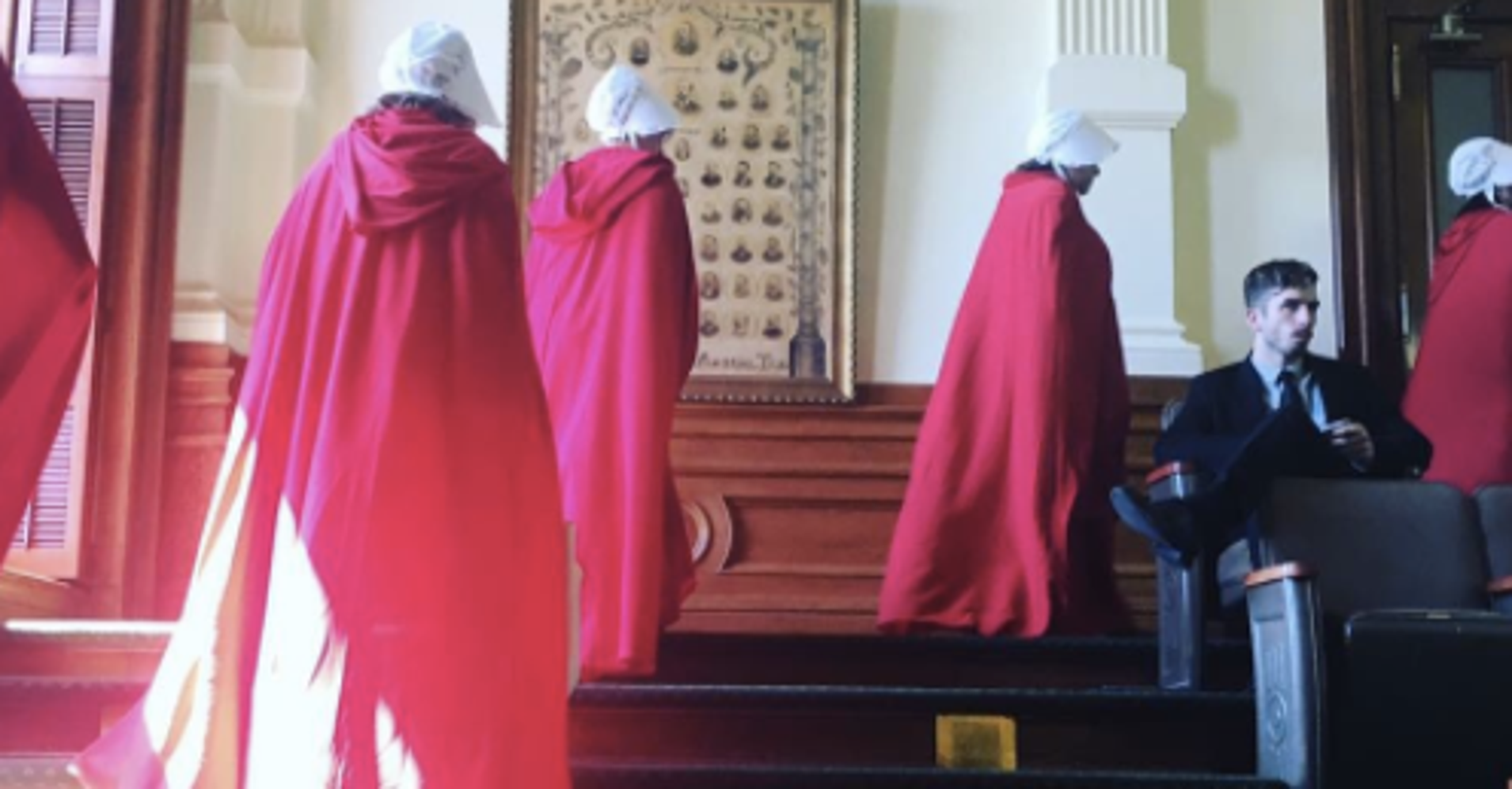 Anorexia pact: Identical twins compete with each other in ... Women Wore 'Handmaid's Tale' Robes To The Texas Senate ...