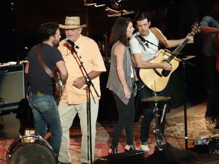 Scott Avett, Jim Avett, Bonnie Rini, and Seth Avett, Morrison, Colorado (July 29, 2016).