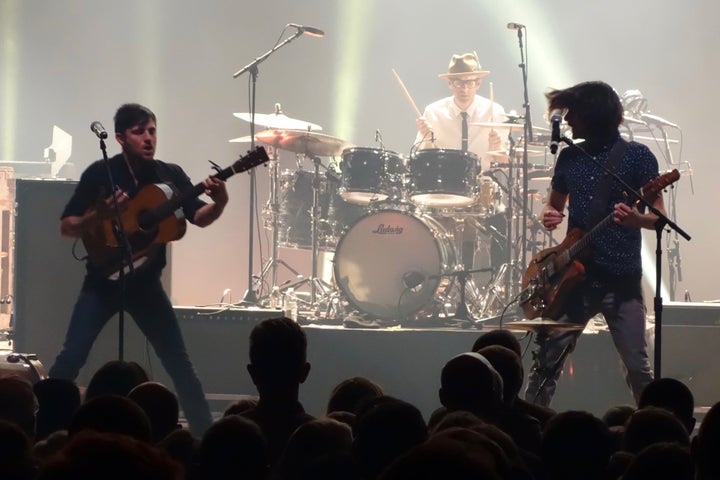 <p>Scott Avett, Mike Marsh, and Seth Avett, Richmond, Virginia (March 11, 2017).</p>