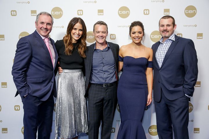 Alan with some of the current cast of 'Neighbours'