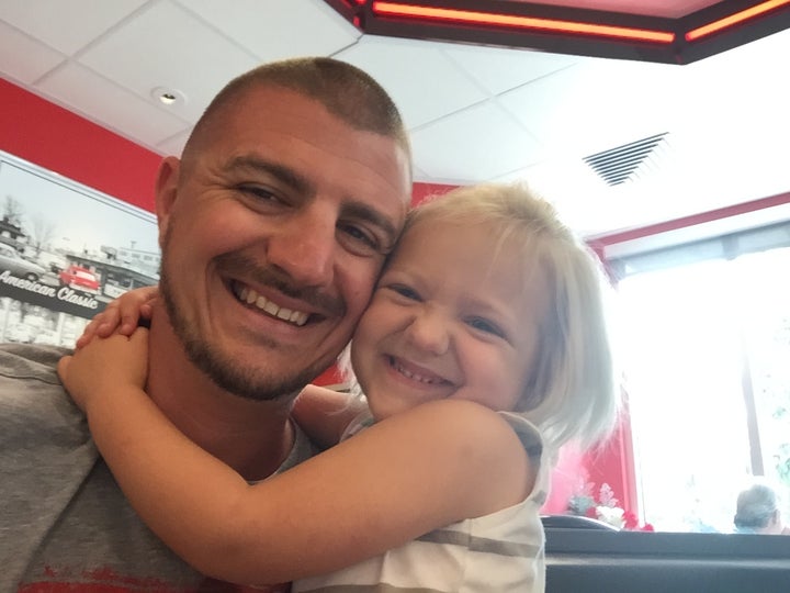 <p>With my Lilly at a restaurant on vacation.</p>
