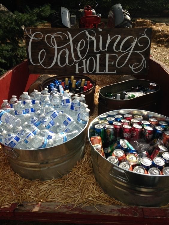 Turn the drinks station into a good, old-fashioned watering hole.