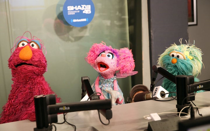 "Sesame Street" characters Telly Monster, Abby Cadabby and Rosita visit "Sway in the Morning" with Sway Calloway at SiriusXM Studios in New York City on Jan. 10. President Donald Trump has proposed budget cuts that would affect PBS, which airs the children's show. 