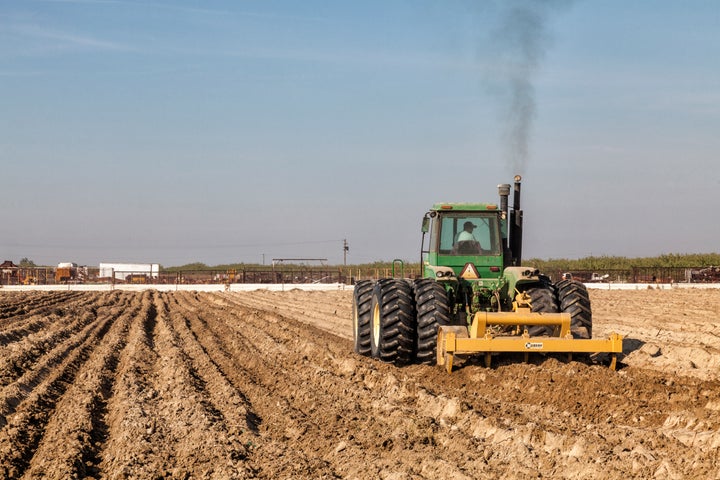 A field in California's San Joaquin Valley is plowed for planting.