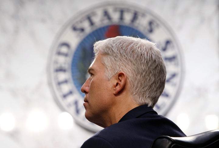 Supreme Court nominee Neil Gorsuch testifies before the Senate Judiciary Committee on Capitol Hill on Tuesday.