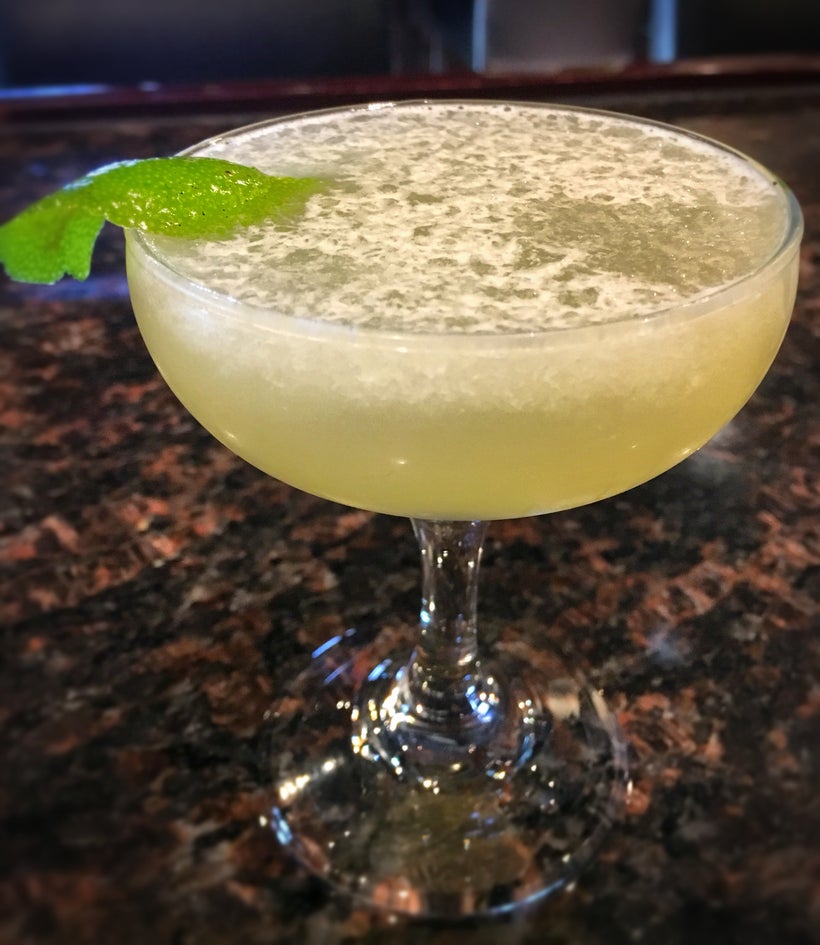 Blarney Stone: Irish Whiskey, Maraschino, Green Chartreuse, lime