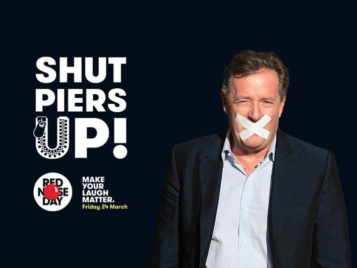 Piers Morgan is doing a sponsored silence for Comic Relief