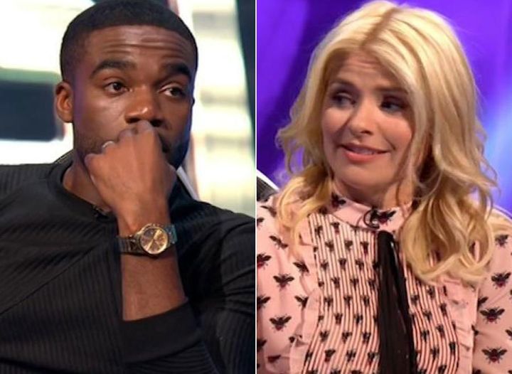 Well this awkward: Ore Oduba and Holly Willoughby on 'Play To The Whistle'