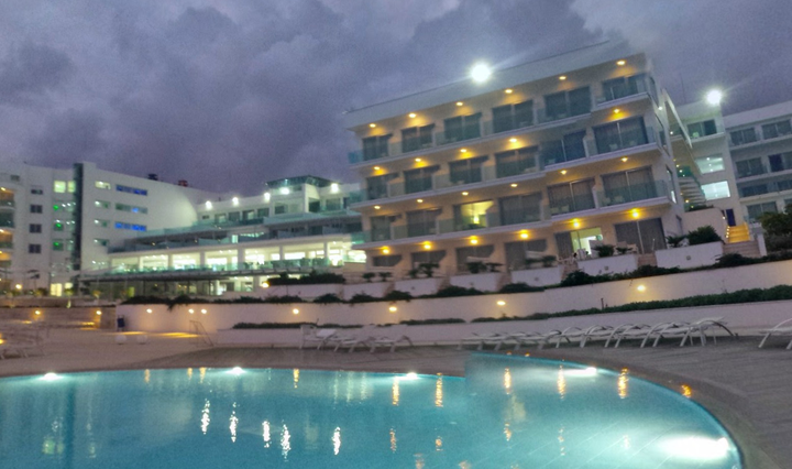 The King Evelthon Beach and Hotel Resort where the couple were staying with their child 