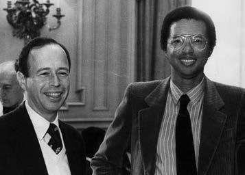 NYJTL Founder and Chairman Emeritus Lewis “Skip” Hartman - pictured here with co-founder and legendary U.S. Open and Wimbledon champ Arthur Ashe. 