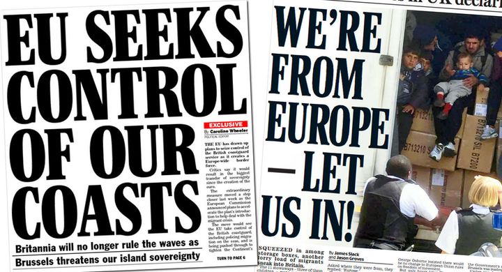 <strong>Some prominent anti-EU stories, including these from the Daily Express and Daily Mail, have been proved inaccurate since last June's vote</strong>