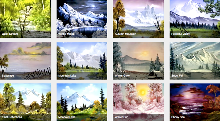 Someone Organized All 403 Of Bob Ross' Paintings On One Happy Little