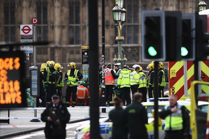 Emergency staff on Westminster Bridge