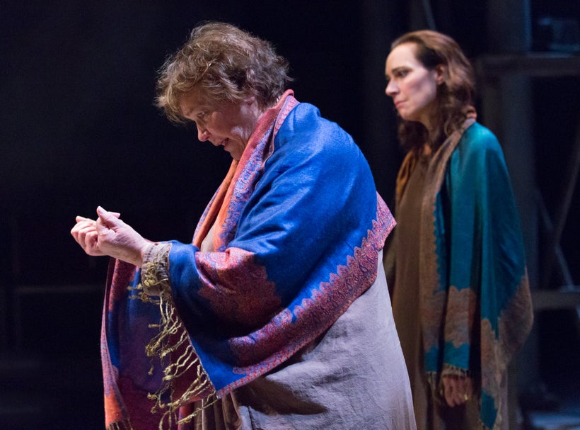 Tina Packer as Volumnia & Mary Lee Bednarek as Virgilia in <em>Coriolanus</em>