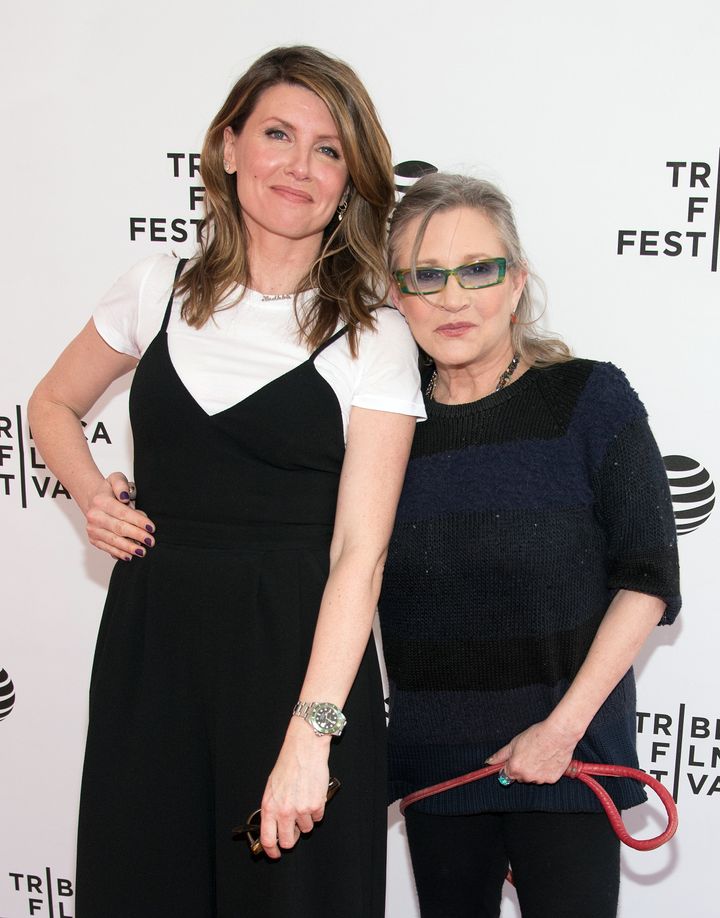 Carrie Fisher and Sharon Horgan at a screening of 'Catastrophe' in 2016