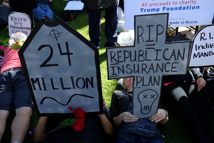 Protesters in favor of keeping the Affordable Care Act in place took to Rep. Darrell Issa's Vista office to urge the congressman to oppose House Republicans' bill to repeal and replace the health care law.