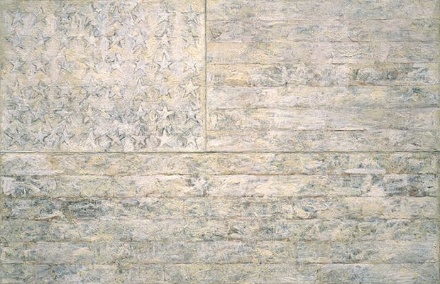 <p>Jasper Johns<em>: White Flag</em> (1955)</p>