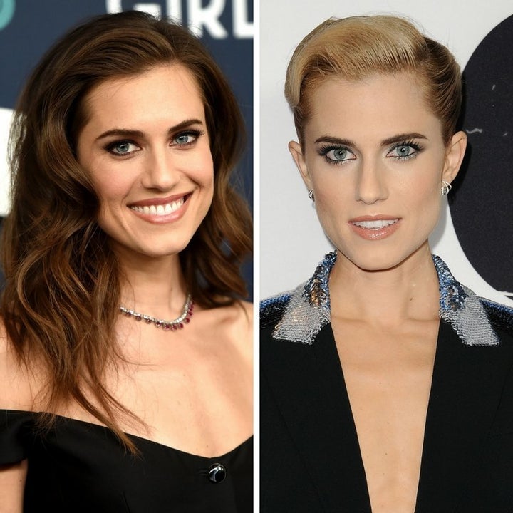 Allison Williams (L) on Feb. 2 in NYC and (R) on Feb. 10 in Los Angeles, Calif. 