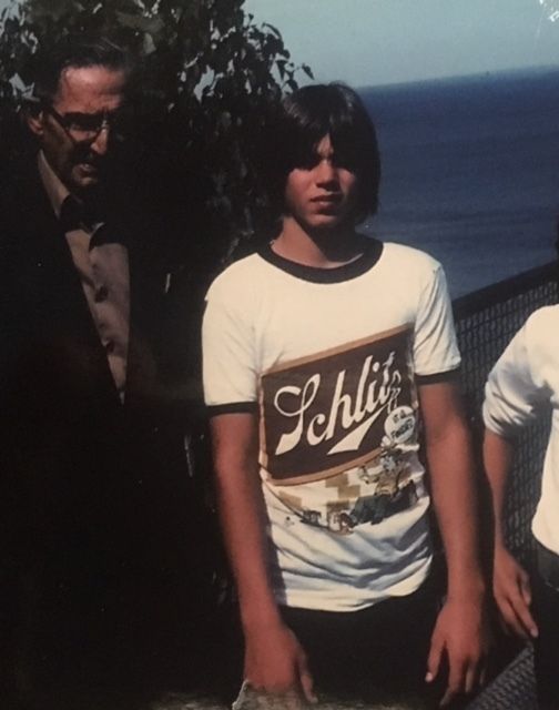 The author sporting his Schlitz Beer t-shirt circa 1976.