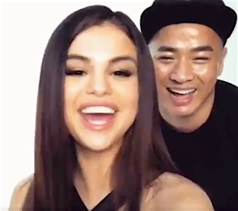 Selena Gomez and her makeup artist Hung Vanngo laughing it off on Vanngo's Instagram story.