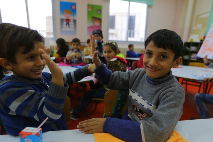 Syrian refugees in Lebanon return to school.