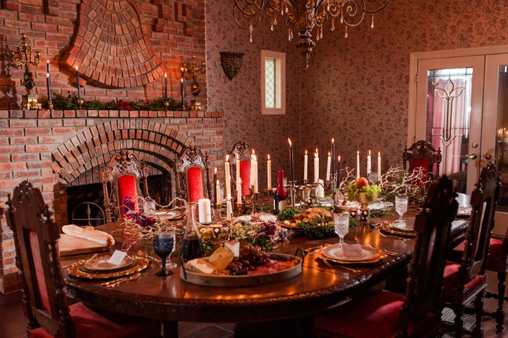 The dinner setup had a romantic, regal vibe.
