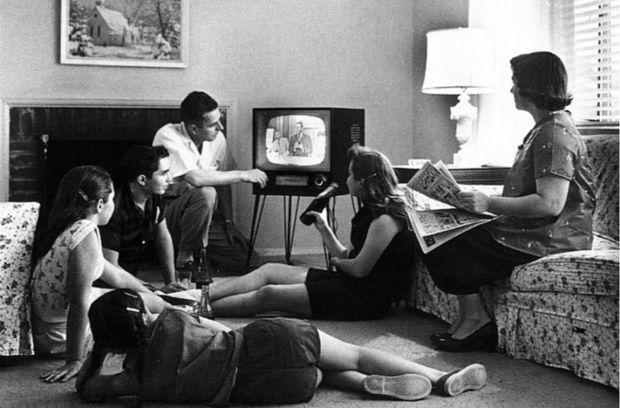 Television in 1950s as the new hearth of home