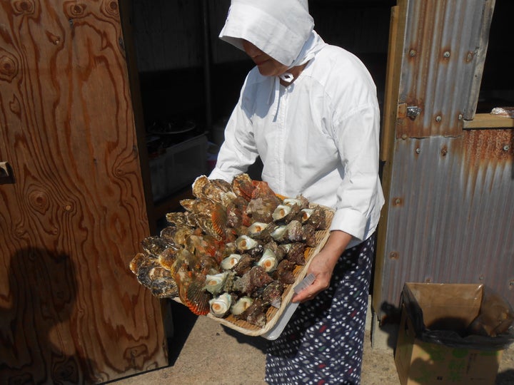 <p>Ama with her bounty</p>