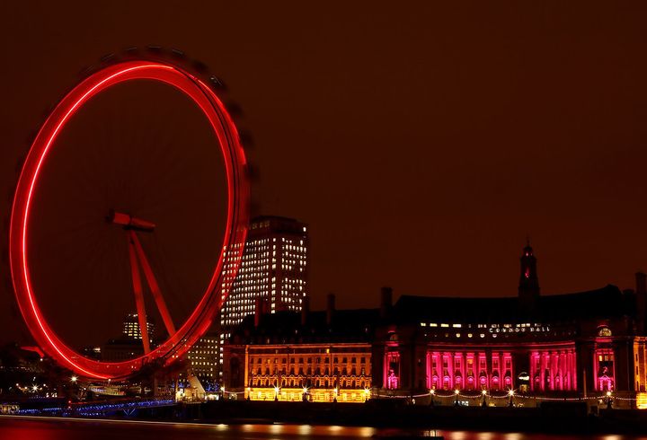 London turns red for World AIDS day. 