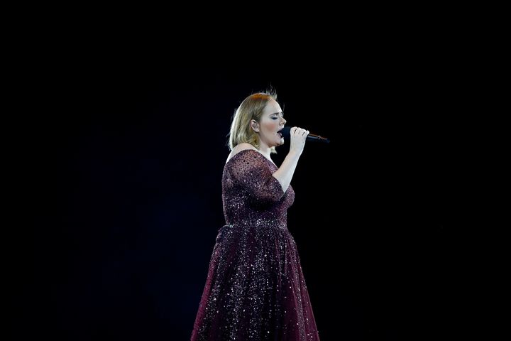 Adele on stage in New Zealand