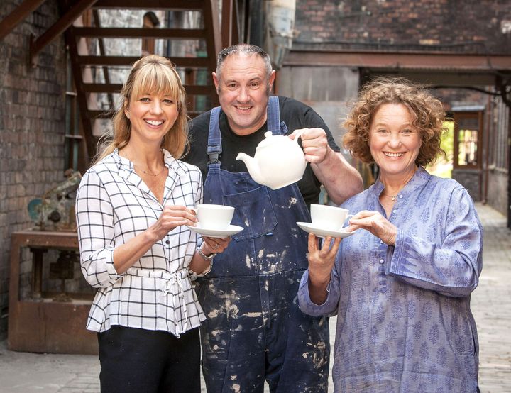 'Great British Pottery Throw Down' is presented by Sara Cox with Kate Malone and Keith BrymerJones as judges