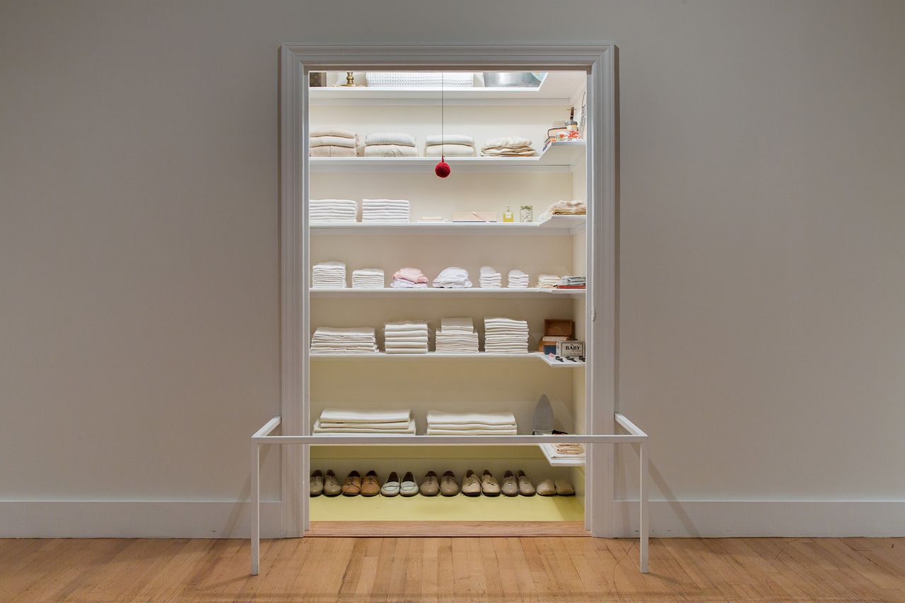 A view of "Sara Berman’s Closet," on view at the Met.