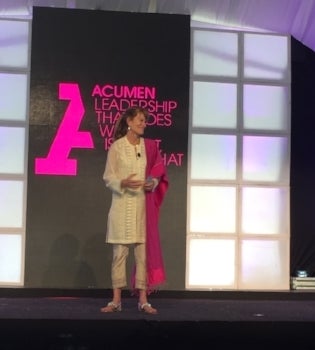 Jacqueline Novogratz opens Day One at the 2017 Acumen Fellows Global Gathering in Navaisha, Kenya. 