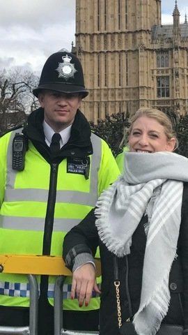 Staci Martin poses for what is believed to be the last picture of PC Keith Palmer alive