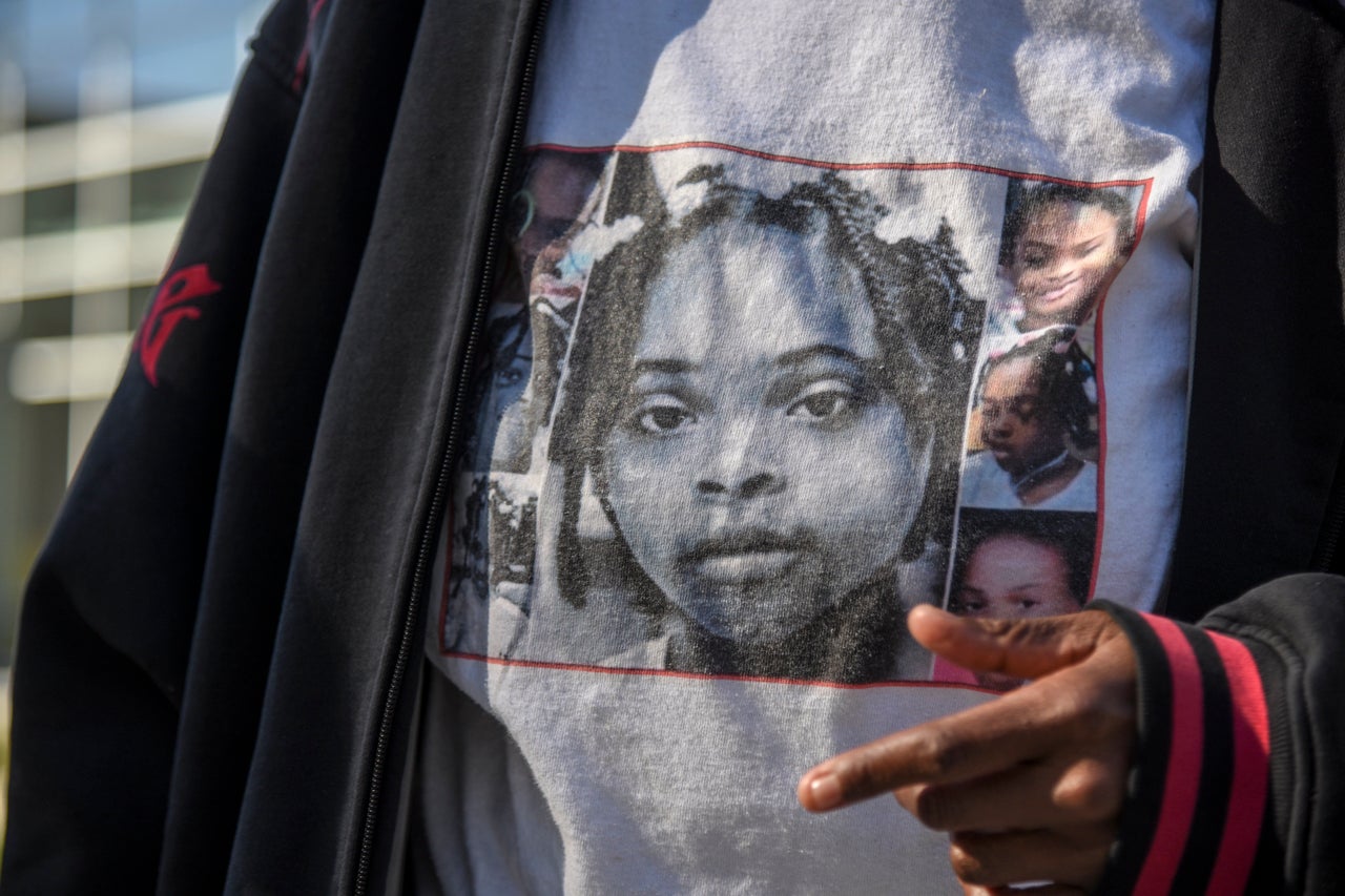 Melissa Young, the grandmother of Relisha Rudd, wears a shirt honoring the missing young girl during a celebration of the girl's 11th birthday in October 2016. Rudd disappeared in March 2014 when her family was living at the D.C. General homeless shelter.