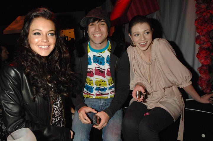 Lindsay Lohan, Pete Wentz and Michelle Trachtenberg and the launch party for T-Mobile's limited edition Sidekick in Beverly Hills on October 12, 2006. 