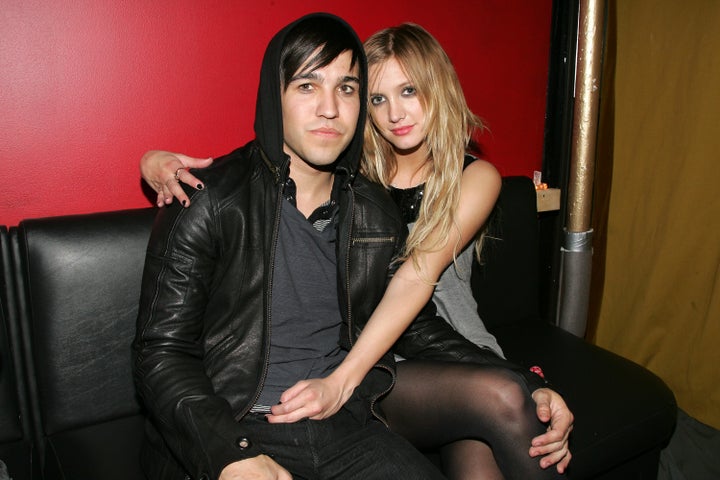 Pete Wentz and Ashlee Simpson attend the grand opening of Angels & Kings on April 30, 2007, in New York City.