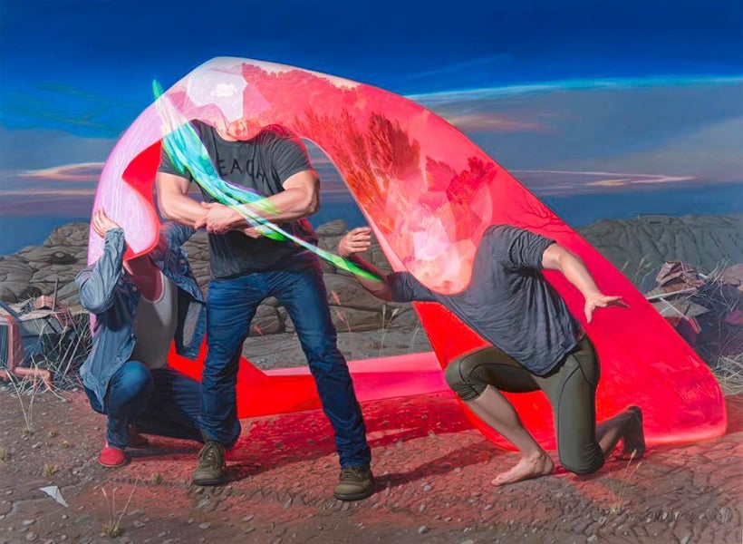 <em>A Decampment</em>, 55" x 75", oil on linen, 2017