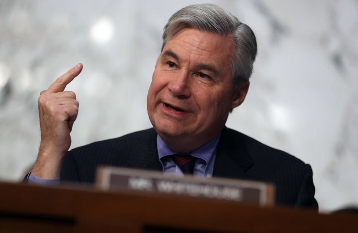 Sen. Sheldon Whitehouse (D-RI) questions Judge Neil Gorsuch during the third day of his Supreme Court confirmation hearing be