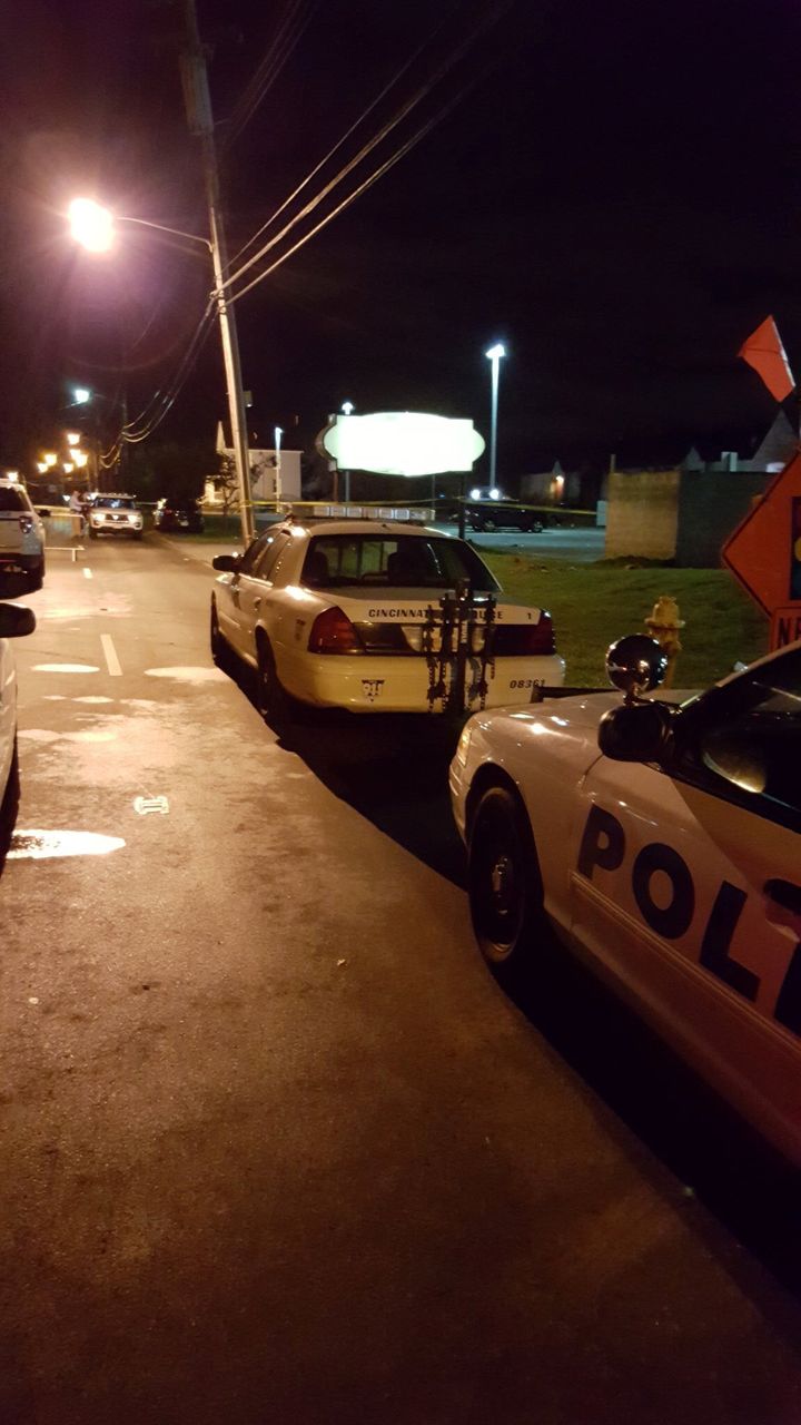 Police cars are seen parked outside the scene of a shooting at the Cameo Nightlife club in Cincinnati, Ohio, U.S. March 26, 2017. (Cincinnati Police/Handout via Reuters)