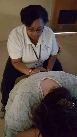 Dawn knowing exactly what sacral pressure this client needs to get through her pitocin contractions.www.Compassionatecaredoula.com