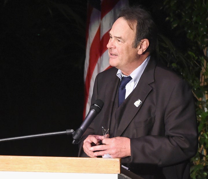 Actor Dan Aykroyd speaks onstage at Debbie Reynolds and Carrie Fisher Memorial at Forest Lawn Cemetery on March 25, 2017 in L