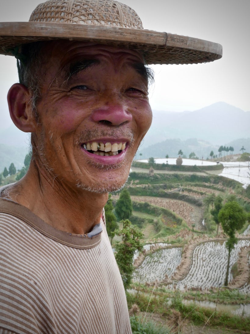 <strong>A farmer on his way to the fields.</strong>
