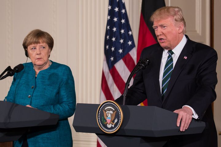 President Donald Trump and Chancellor Angela Merkel of Germany, held a joint press conference in the White House.