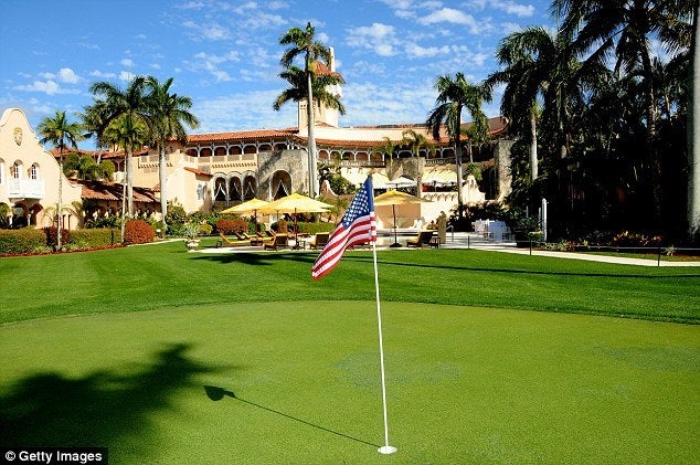 The site of the newly installed helipad at the President’s private, for-profit club, Mar-a-Lago in Palm Beach, Florida (as seen just prior to groundgreaking).