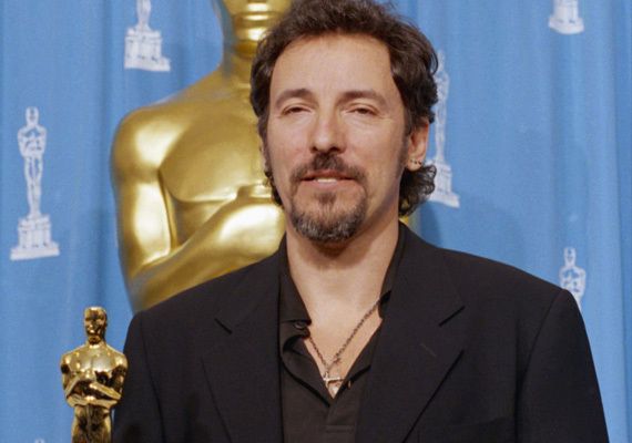 <p>Bruce Springsteen wins Oscar for “Streets of Philadelphia” in 1994.</p>