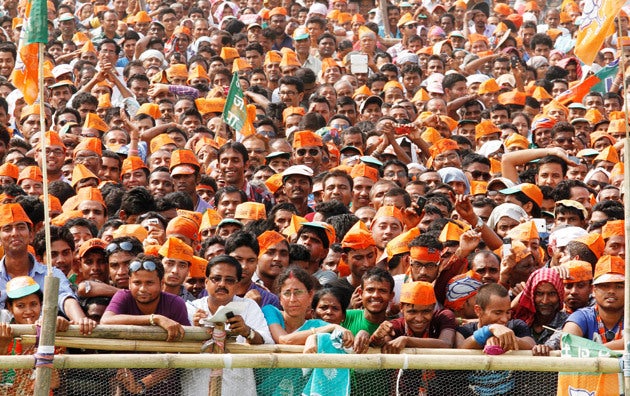 Audience at a Narendra Modi rally.